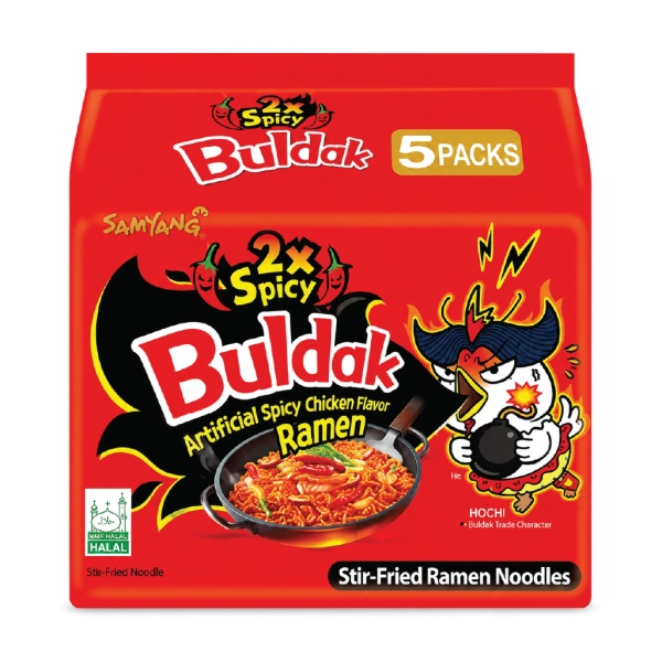 BULDAK 2X SPICY FLAVOUR RAMEN MULTI PACK 8X(5X140GM)