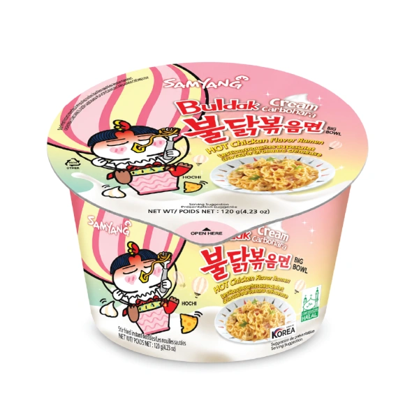 BULDAK CREAM CARBONARA FLAVOUR RAMEN BIG BOWL 16X120GM