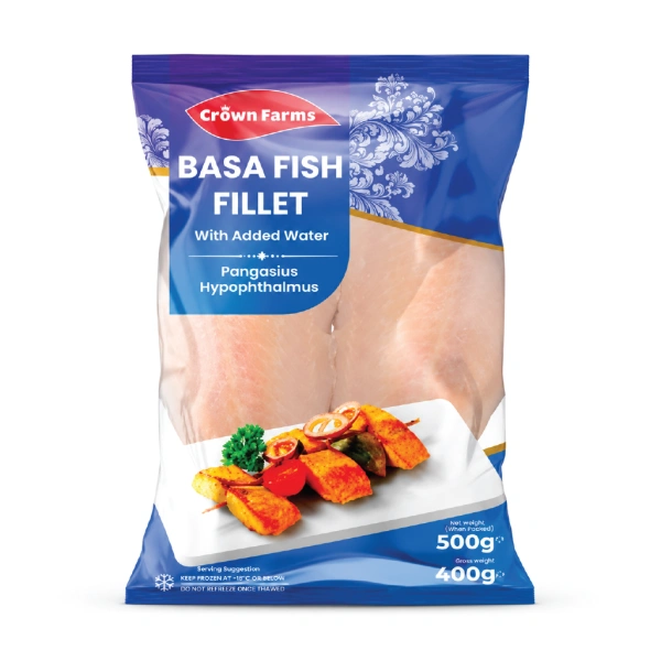 CROWN FARMS BASA FISH FILLET 500GM