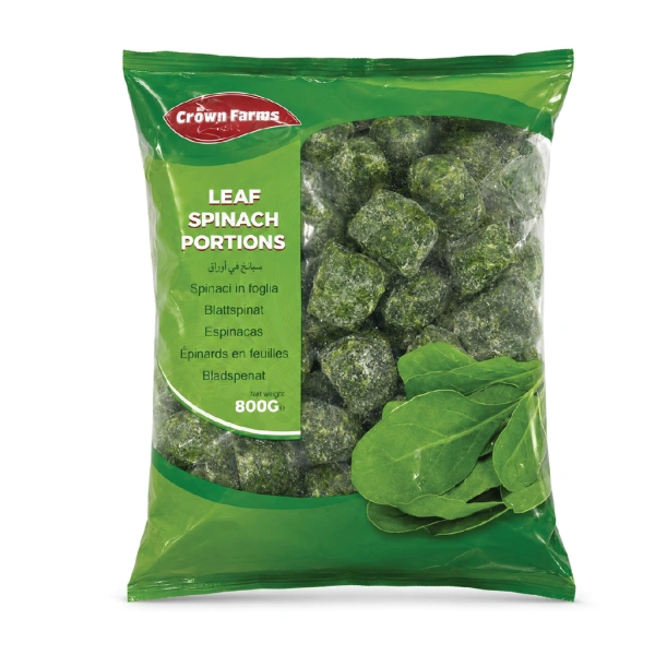 CROWN FARMS LEAF SPINACH PORTION 800GM