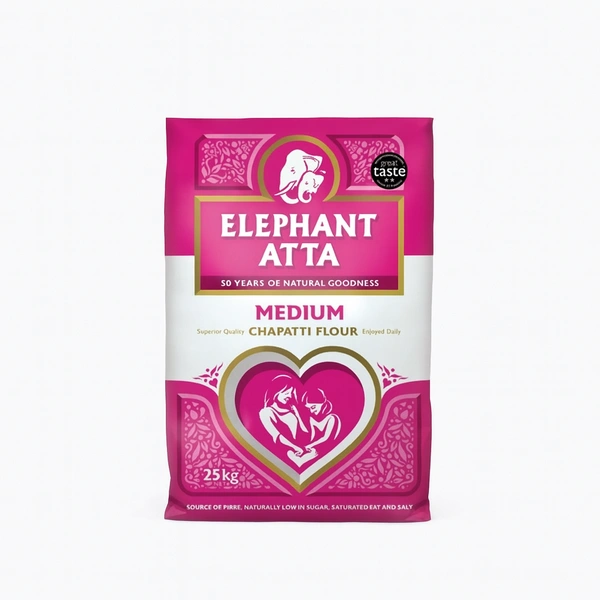 ELEPHANT ATTA MEDIUM (CHAPATTI FLOUR) 25KG PM £17.29
