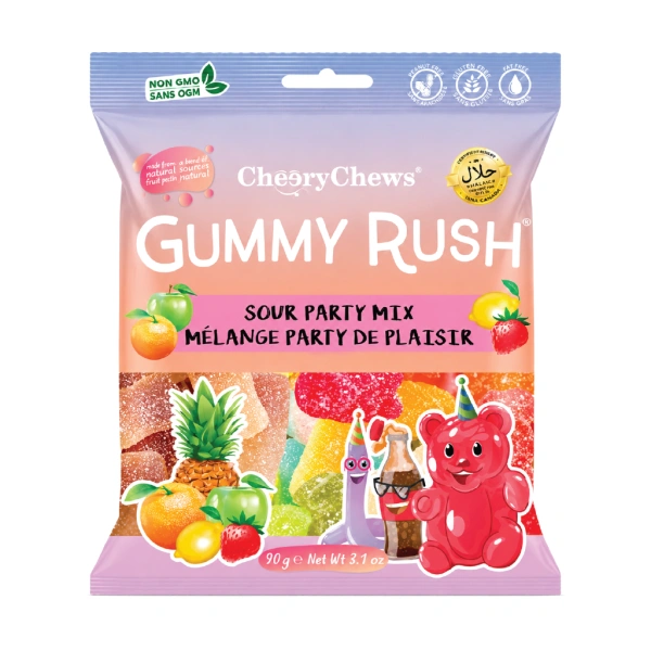 GUMMY RUSH SOUR PARTY MIX 12X90GM - (V20)
