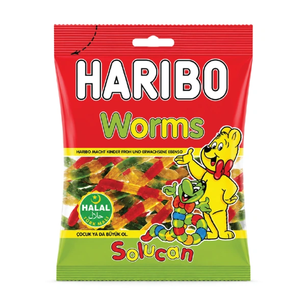 HARIBO WORMS (BROWN) 24X80GM - (V20)