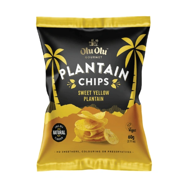 OLU OLU SWEET YELLOW PLANTAIN CHIPS 24X60GM