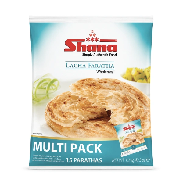 SHANA LACHA PARATHA WHOLEMEAL FAMILY PACK 1.2KG 15PC