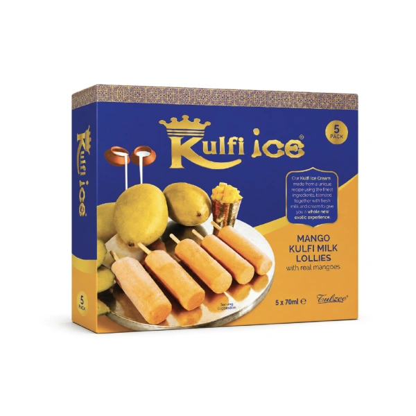 TUBZEE KULFI ICE MANGO ICE CREAM LOLLIES 5PC - (V20)
