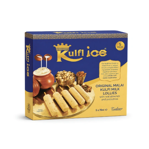 TUBZEE KULFI ICE ORIGINAL MALAI ICE CREAM LOLLIES 5PC - (V20)