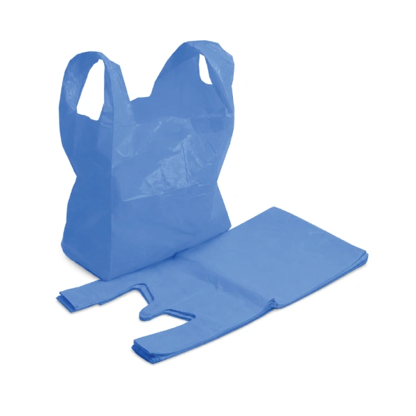 WHITE GOLD LION BLUE BAG 11X17X21" - (V20)