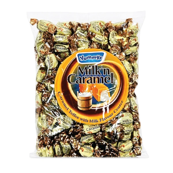 YUMMYS CARAMEL TOFFEE WITH MILK FLAVOUR 1KG - (V20)