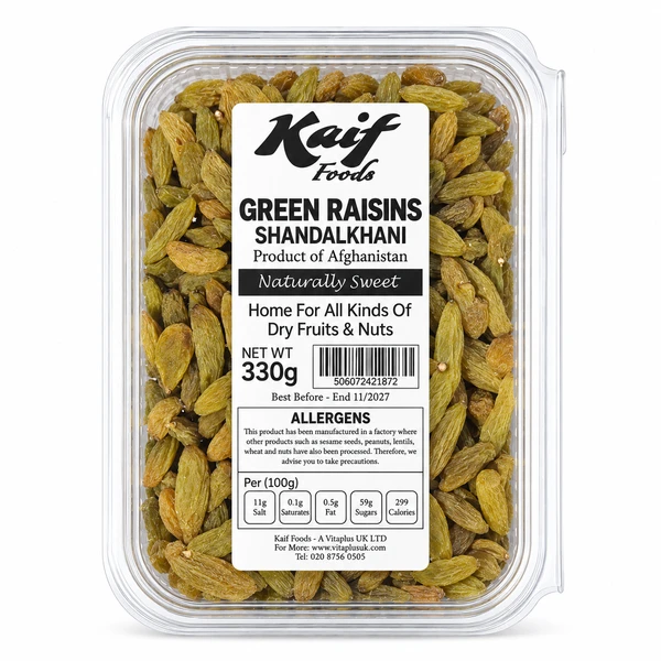 KAIF RAISINS (GREEN AFGHANI) SHANDALKHANI 400GM