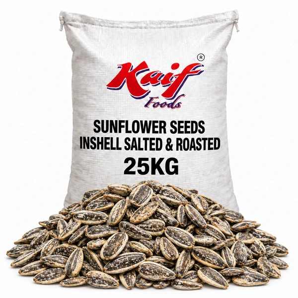 KAIF SUNFLOWER SEEDS INSHELL SALTED & ROASTED 25KG
