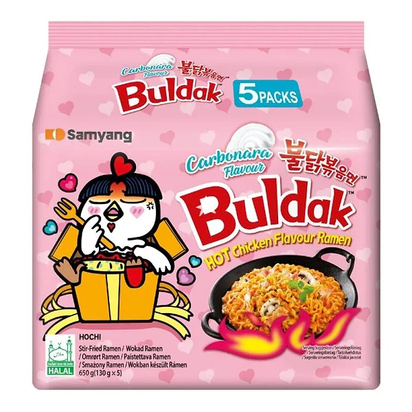 BULDAK CARBONARA FLAVOUR RAMEN MULTI PACK 8X(5X130GM)