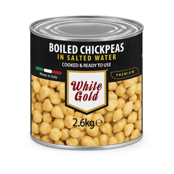 WHITE GOLD BOILED CHICKPEAS 6X2.6KG