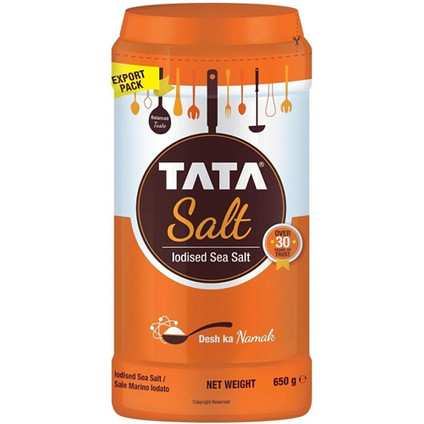 TATA IODIZED TABLE SALT 12X650GM PM-£1.49