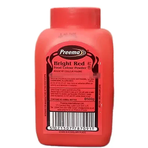 PREEMA BRIGHT RED FOOD COLOUR POWDER 20X500GM - (V20)