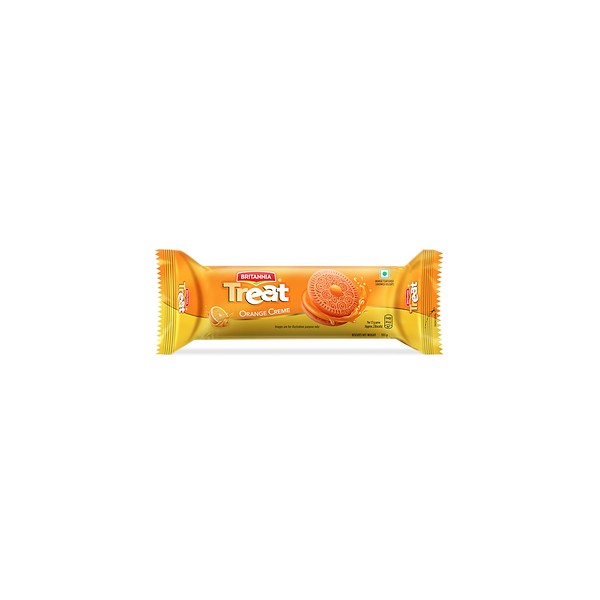 BRITANNIA TREAT ORANGE SANDWICH BISCUITS 24X100GM