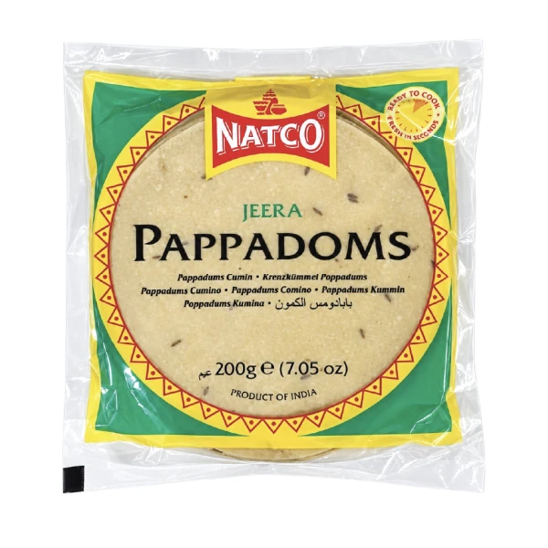 NATCO JEERA PAPPADOMS 10X200GM