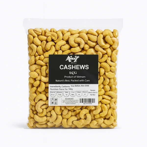 CASHEWS UNSALTED (WW180) 1KG 