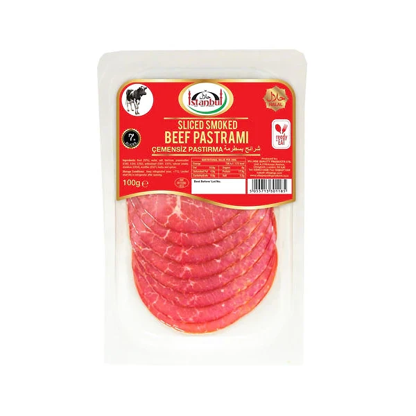 ISTANBUL SLICED SMOKED BEEF PASTRAMI 100GM