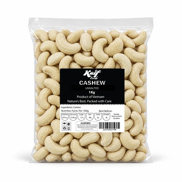 CASHEWS UNSALTED (WW180) 1KG 