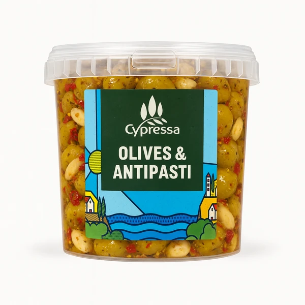 CYPRESSA MARINATED OLIVES W/ GARLIC & CHILLI 5KG 