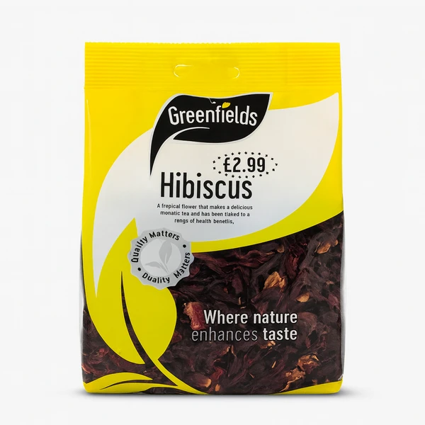 GREENFIELDS HIBISCUS FLOWER 12X220GM PM £2.99