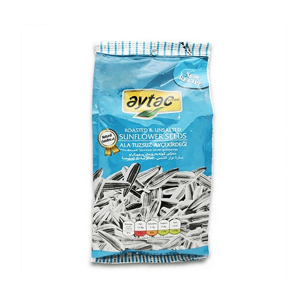 AYTAC ROASTED UNSALTED BLACK SUNFLOWER  SEEDS (BLUE) 12X250GM