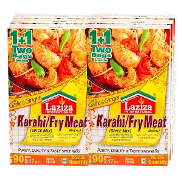 LAZIZA KARAHI/FRY MEAT MASALA 6X90GM