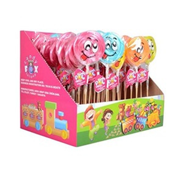 CANDY FOX AUGER LOLLIPOP 50PC  - (V20)