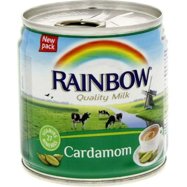 RAINBOW EVAPORATED MILK-CARDAMOM 48X170GM (DISC)