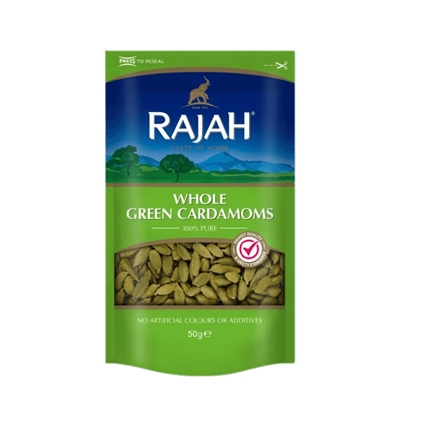 RAJAH WHOLE GREEN CARDAMOM 10X50G (DISC)