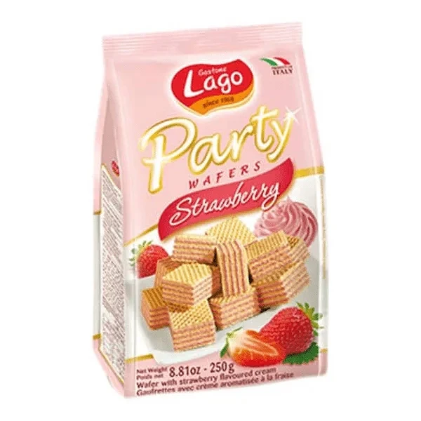 LAGO PARTY WAFER STRAWBERRY 10X250GM
