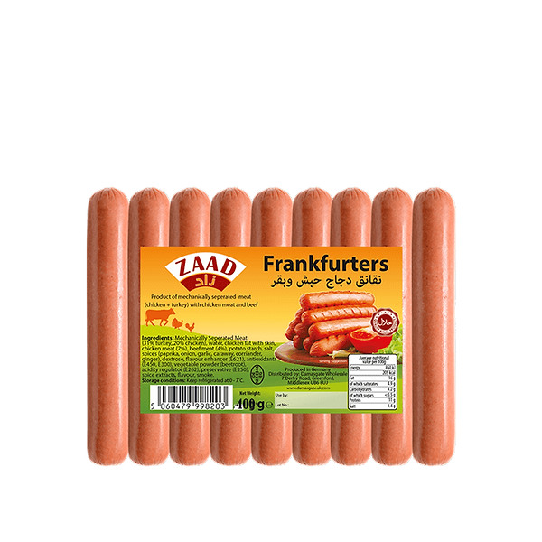 ZAAD BEEF FRANKFURTERS 400GM