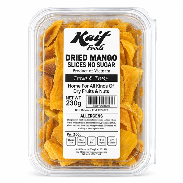 KAIF DRY MANGO NO SUGAR 230GM 