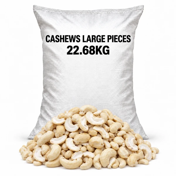 CASHEWS LARGE PIECES 22.68KG