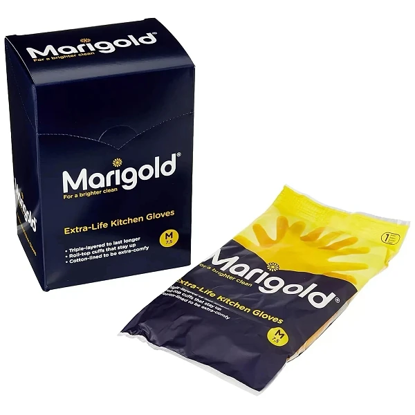MARIGOLD MEDIUM KITCHEN GLOVES 6 PC - (V20)
