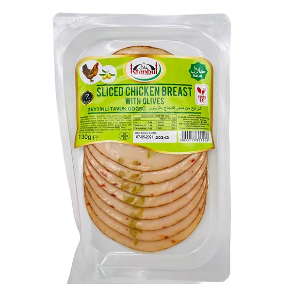 ISTANBUL SLICED CHICKEN BREAST WITH OLIVES 130GM