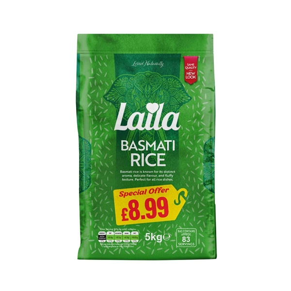 LAILA BASMATI 5KG PM-£8.99