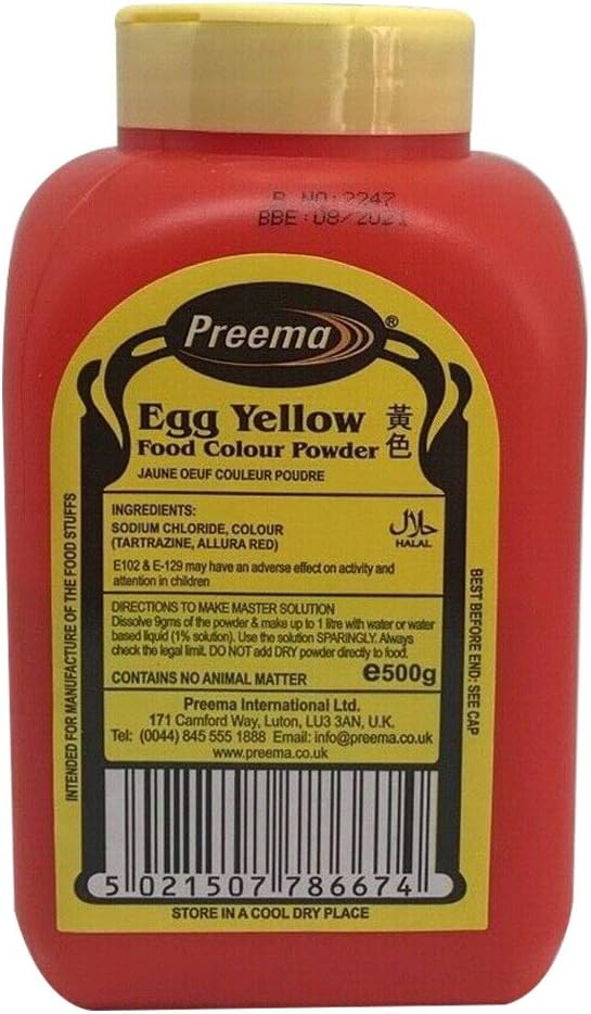 PREEMA EGG YELLOW FOOD COLOUR POWDER 500GM - (V20)