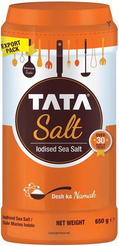 TATA IODIZED TABLE SALT 12X650GM PM-£1.49
