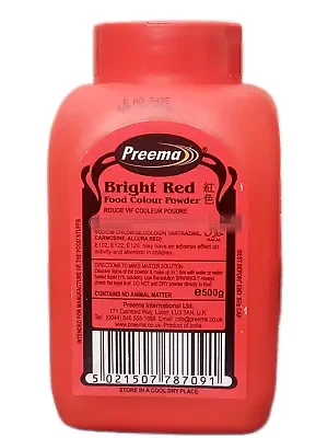 PREEMA BRIGHT RED FOOD COLOUR POWDER 20X500GM - (V20)