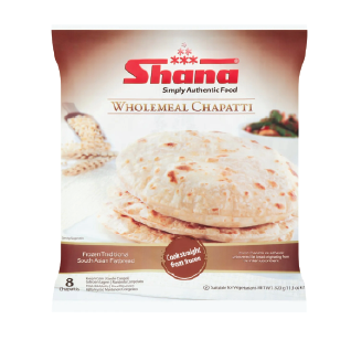 SHANA WHOLEMEAL PLAIN CHAPATI 12X8PC