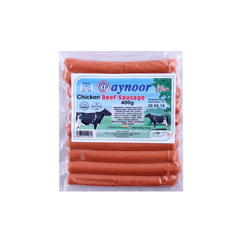 AYNOOR BEEF SAUSAGES 400GM