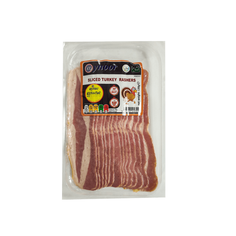 AYNOOR SLICED TURKEY RASHERS 130GM
