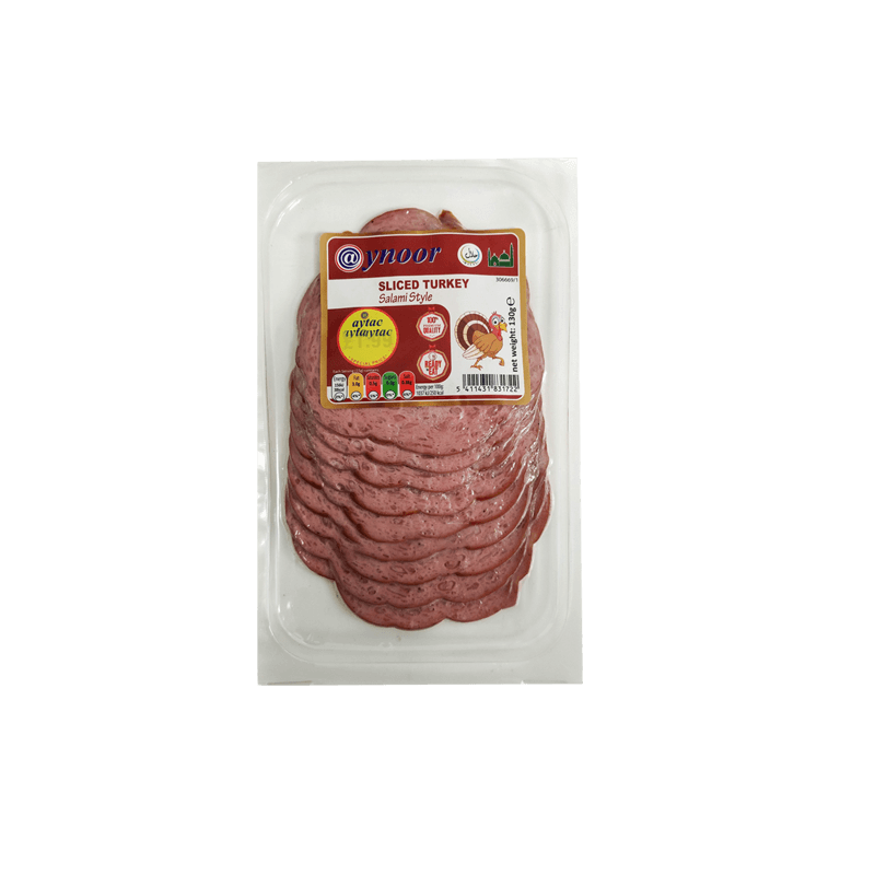 AYNOOR SLICED TURKEY SALAMI STYLE 130GM