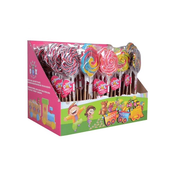 CANDY FOX TRI LOLLIPOPS 50PC - (V20)