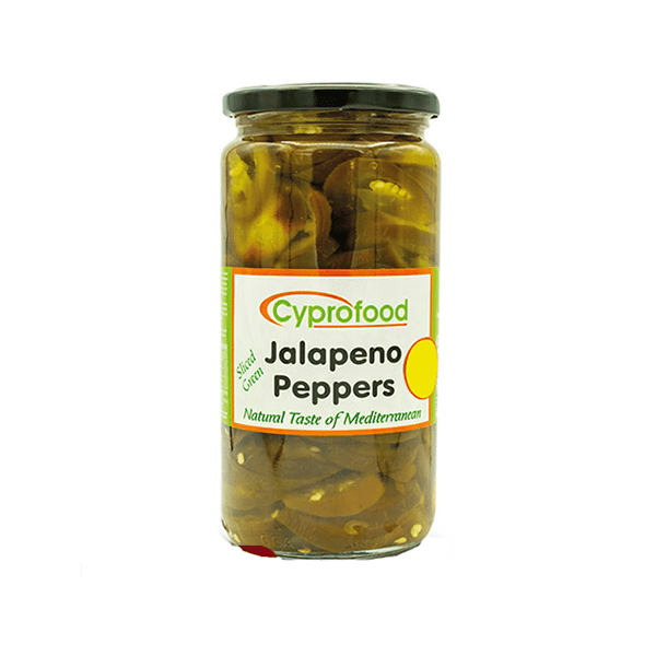 CYPROFOOD SLICED GREEN JALAPENO PEPPERS 6X500ML