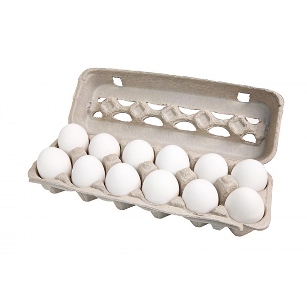 12 MEDIUM WHITE EGGS (16 TRAYS)
