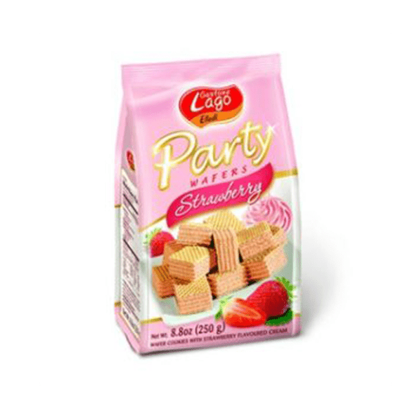 LAGO PARTY WAFER STRAWBERRY 10X250GM