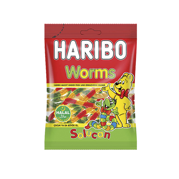 HARIBO FIZZY WORMS (BROWN) 24X80GM - (V20)